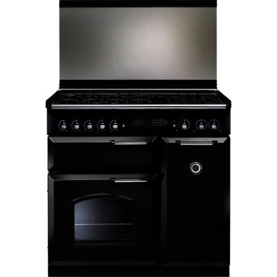 Rangemaster Classic 90 Dual Fuel with FSD - 94580 Lidded Range Cooker in Black with Chrome Trim Rangemaster Classic 90 Dual Fuel with FSD - 94580 Lidded Range Cooker in Black with Chrome Trim